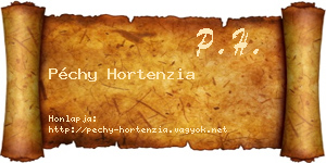 Péchy Hortenzia névjegykártya